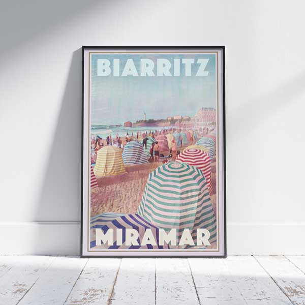 Miramar Beach Poster Biarritz by Alecse, limited edition