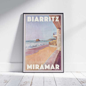 Biarritz Miramar 2 travel poster by Alecse showing Miramar Beach