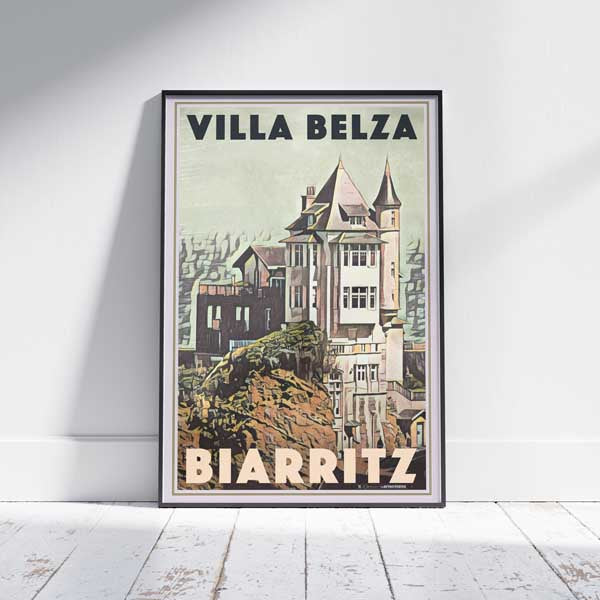 Biarritz Poster Villa Belza | France Gallery Wall Print of Biarritz by Alecse