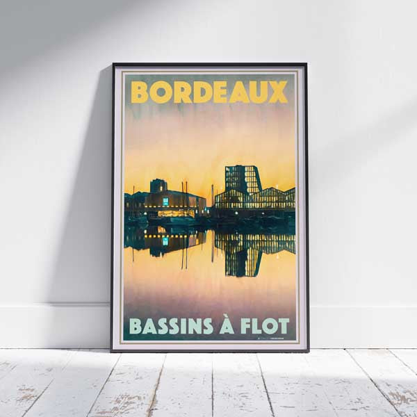 Bordeaux Print Bassin à Flot | France Vintage Travel Poster by Alecse