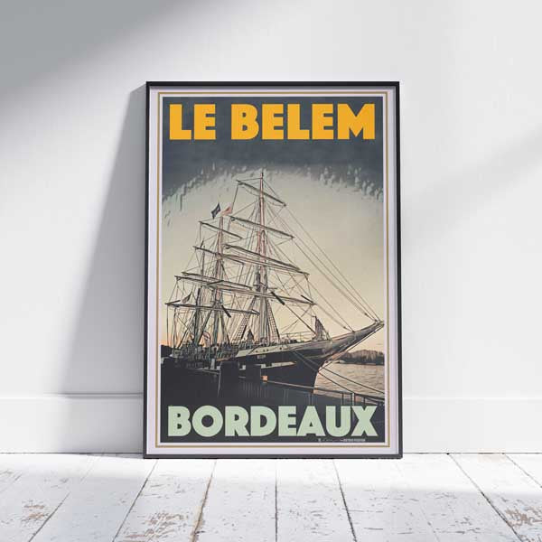 Affiche bordelaise Le Belem | Impression d'Art de voile nautique par Alecse