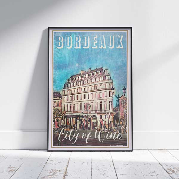 Bordeaux Poster City of Wine | France Travel Poster of Bordeaux by Alecse
