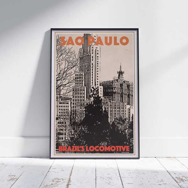 SAO PAULO poster BRAZIL'S LOCOMOTIVE | Classic Brazil Retro poster by Alecse