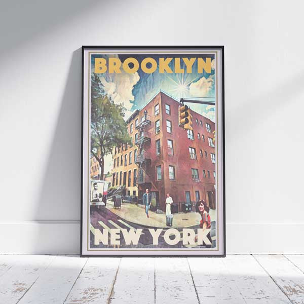 Brooklyn Poster Famous 5 | New York Poster of Brooklyn by Alecse