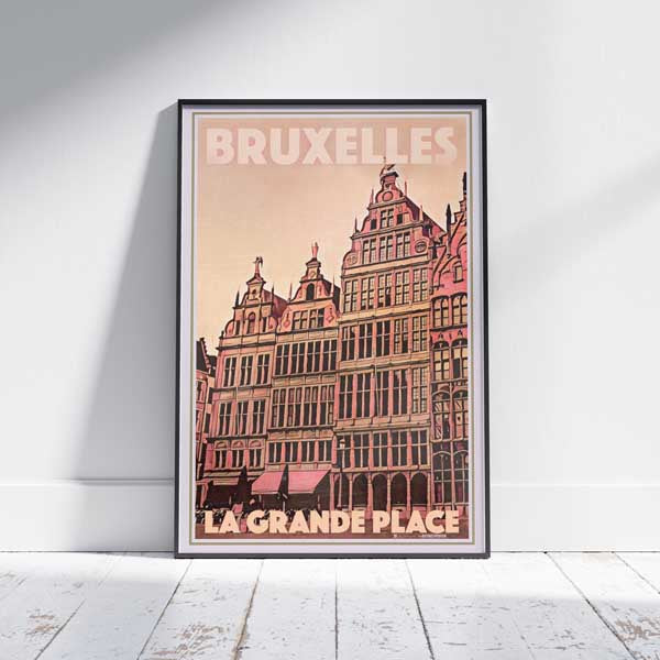 Affiche bruxelloise La Grande Place | « Affiche de voyage Belgique » par Alecse