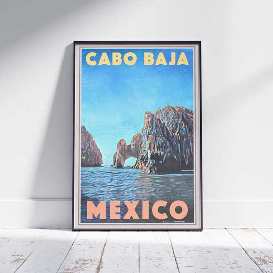 Affiche Mexique Cabo Baja | Affiche de voyage vintage du Mexique par Alecse