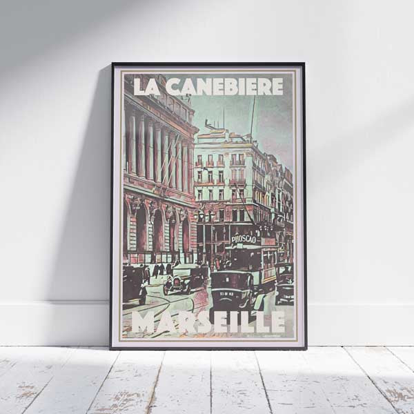 Marseille Poster Canebiere Diptych 1 | France Vintage Travel Poster by Alecse