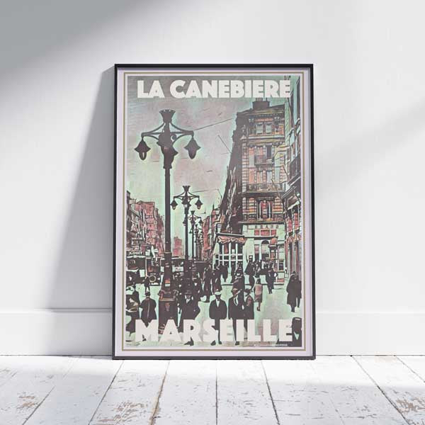 Affiche Marseille Canebière Diptyque 2 | « Affiche de voyage vintage France » par Alecse