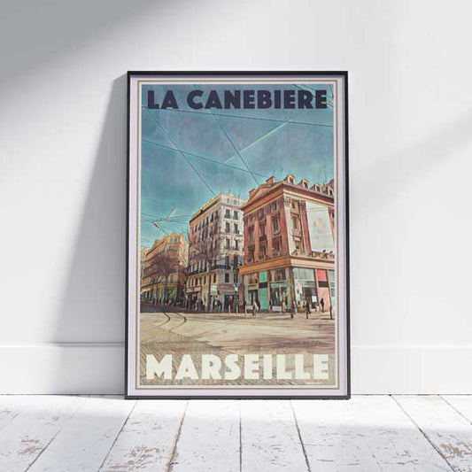 Marseille Poster Canebiere | France Travel Poster of Marseille by Alecse