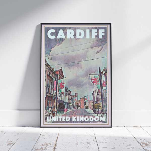Cardiff Print Wales | UK Travel Poster of Cardiff – My Retro Poster