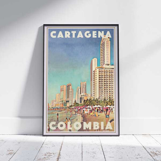 Cartagena Poster Beach | Colombia Travel Poster of Cartagena by Alecse