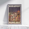 Affiche de Budapest Chainbridge | « Affiche de voyage Hongrie » par Alecse