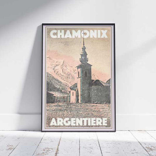 Affiche Chamonix Argentière | Impression classique des Alpes françaises par Alecse