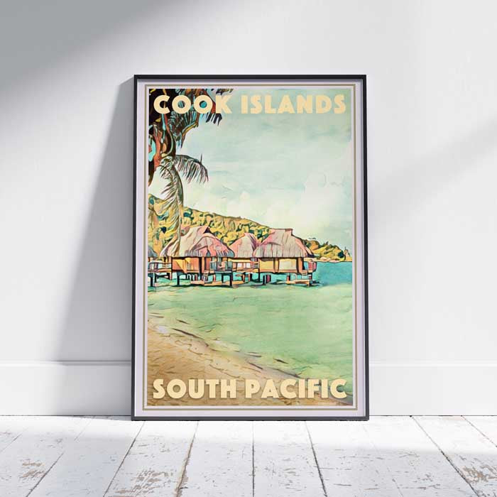 Cook Islands Poster Pacific Ocean, Oceania Vintage Travel Poster 
