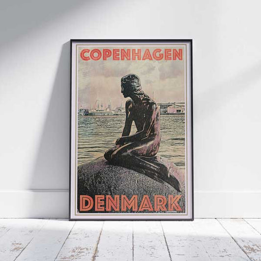Copenhagen poster The Little Mermaid | Denmark Gallery Wall print by Alecse