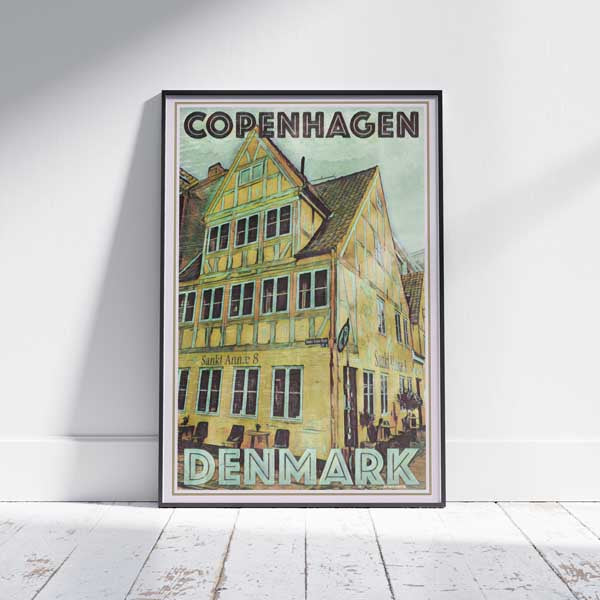 Copenhagen poster Sankt Annae | Denmark Travel Poster by Alecse