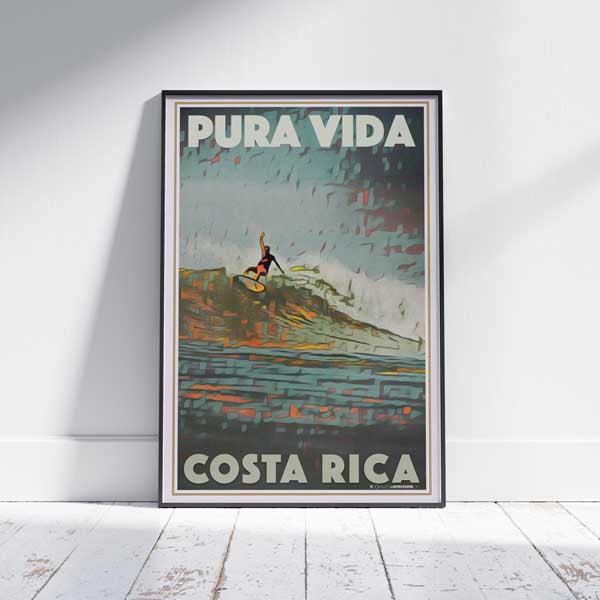 Costa Rica poster Pura Vida Surf | Classic Costa Rica Surf Print by Alecse