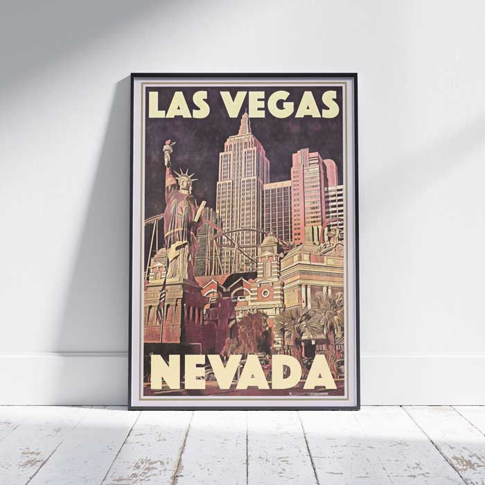 Las Vegas Poster Crazy Vegas, Nevada Vintage Travel Poster by Alecse