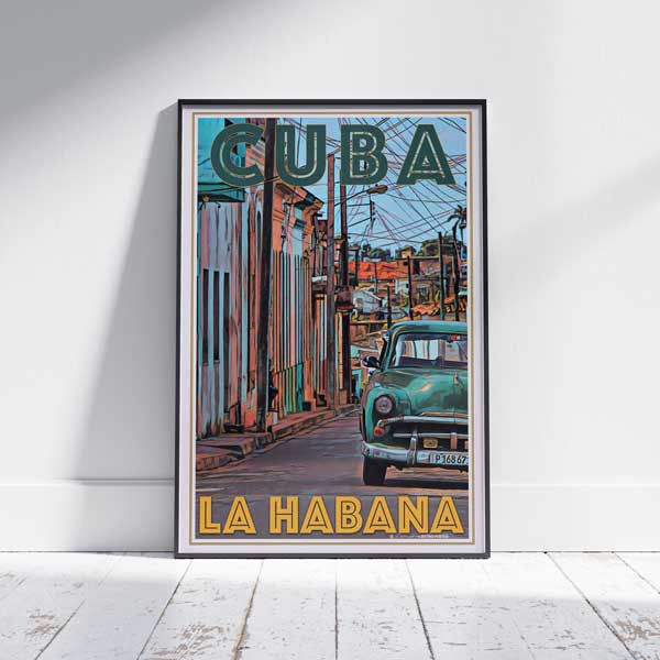 Cuba poster Old Car Left | Habana Gallery Wall Print of Cuba by Alecse