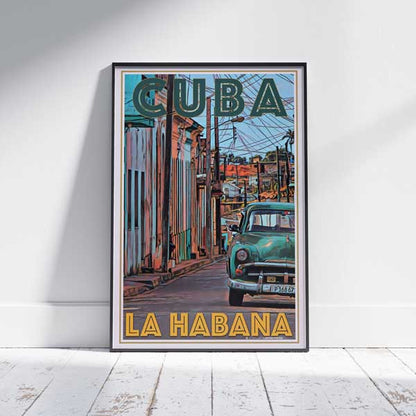 Cuba poster Old Car Left | Habana Gallery Wall Print of Cuba by Alecse