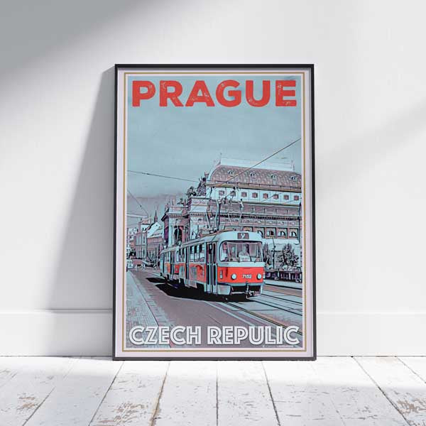 Prague Poster Tram | Czech Republic Gallery Wall Print of Prague by Alecse