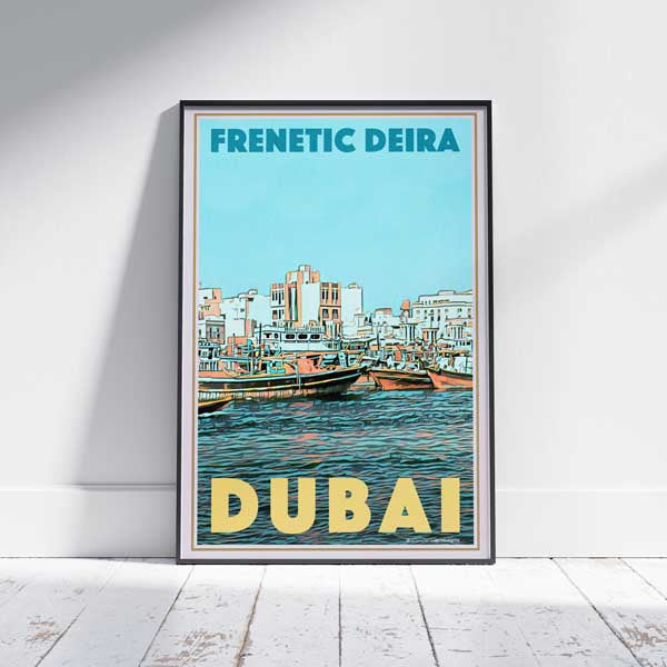 Dubai Poster Frenetic Deira | Dubai Vintage Travel Poster by Alecse