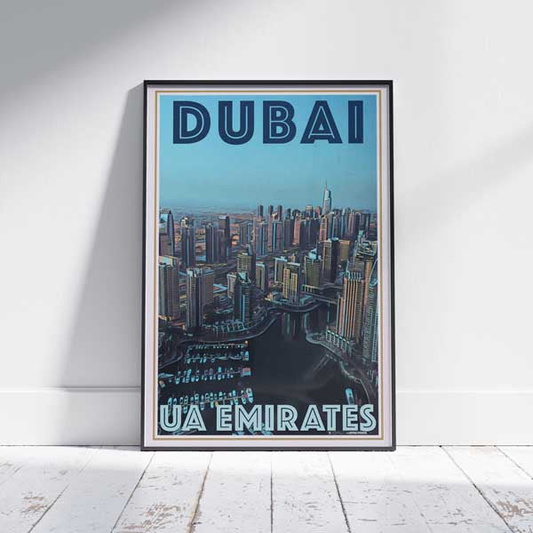 Dubai poster Panorama | UAE Vintage Travel Poster of Dubai by Alecse