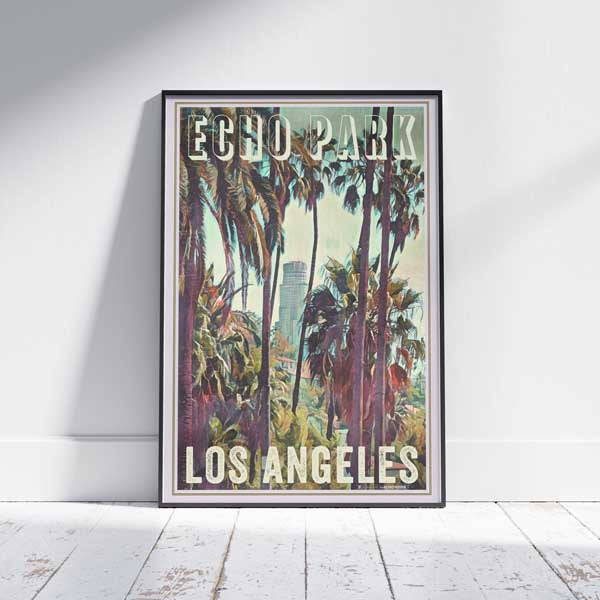 Echo Park Poster Los Angeles | California Travel Poster by Alecse