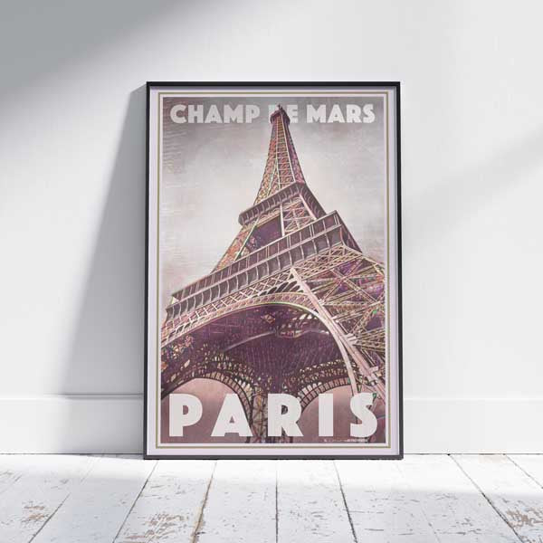 Affiche Paris Champ de Mars | France Travel Poster de la Tour Eiffel par Alecse