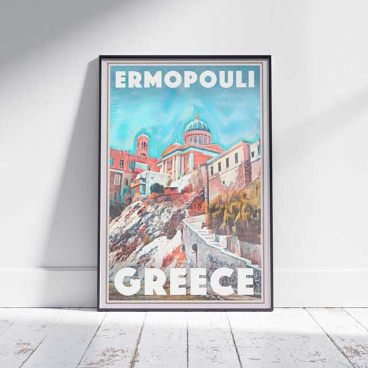 Affiche Ermopouli par Alecse | Affiche de voyage en Grèce