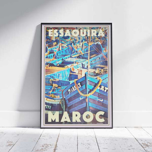 Essaouira Poster Boats 22 | Morroco Travel Poster Port of Essaouira by Alecse
