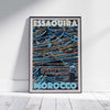 Affiche Essaouira intitulée Bateaux par Alecse | Affiche de voyage au Maroc