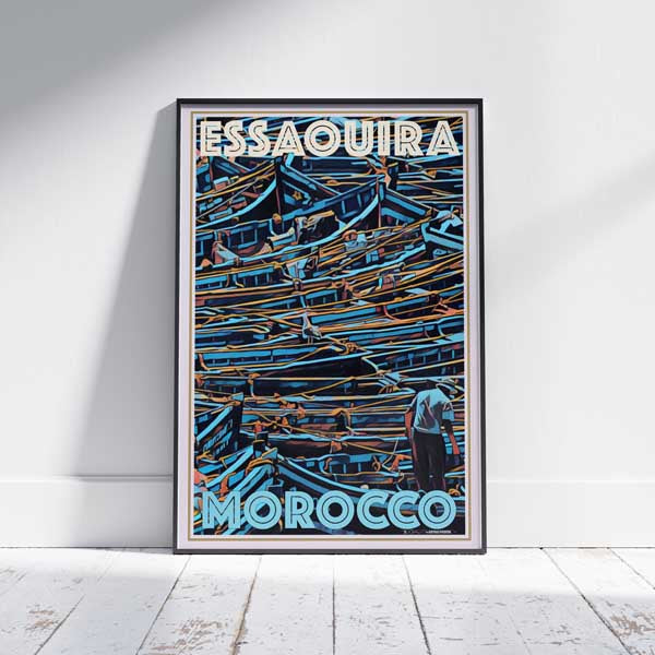 Essaouira poster titled Boats by Alecse | Morocco Travel Poster