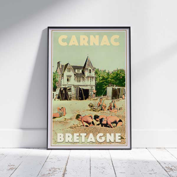 Carnac Poster Beach Life by Alecse | France Vintage Travel Poster