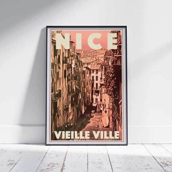 Belle affiche Vieille Ville | Affiche de voyage sur la Côte d'Azur