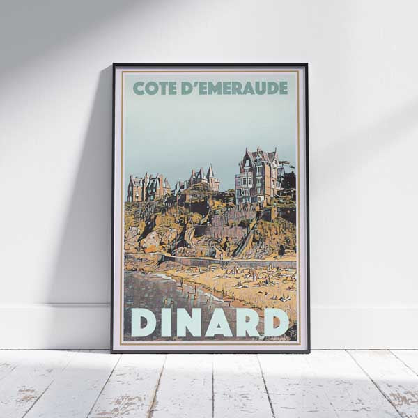 Affiche Dinard Villas | Affiche rétro Côte d'Emeraude de la Bretagne