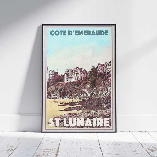 Villas d'affiche de St Lunaire | Affiche de voyage sur la côte d'émeraude