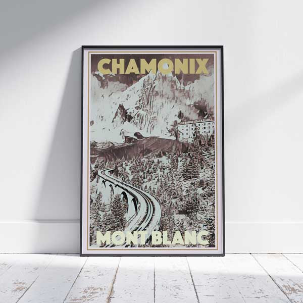 Mont Blanc poster Chamonix | France Vintage Travel Poster by Alecse