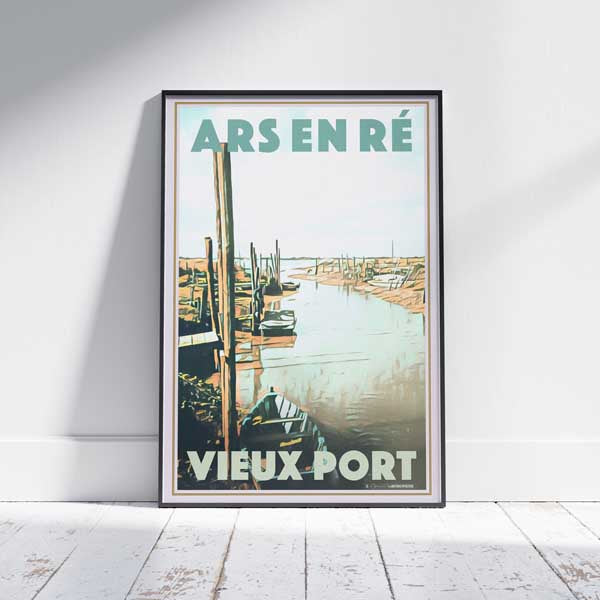 Affiche Ile de Ré Vieux Port | Affiche classique Ars en Ré par Alecse