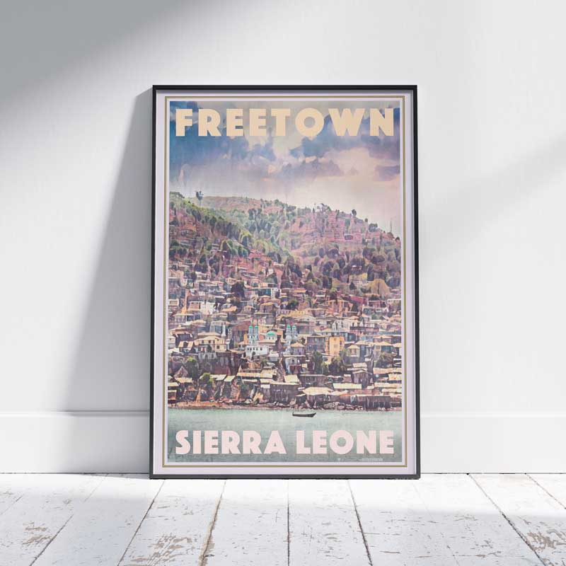 Freetown Poster Panorama | Sierra Leone Vintage Travel Poster by Alecse