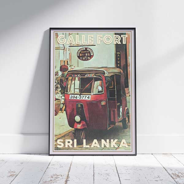 Galle Fort Poster Tuktuk | Sri Lanka Travel Poster of Galle Fort