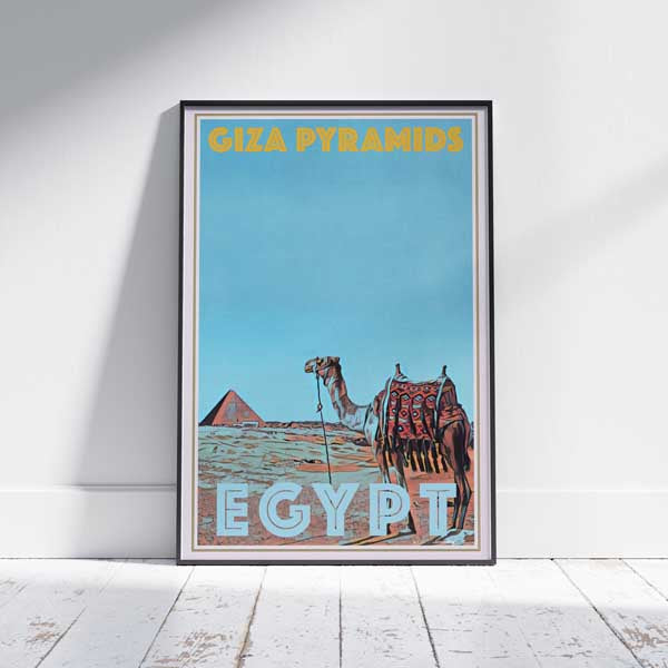 Nile Valley Poster Giza Pyramids | Egypt Travel Poster by Alecse