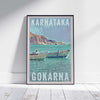Gokarna Poster Boats, India Vintage Travel Poster par Alecse