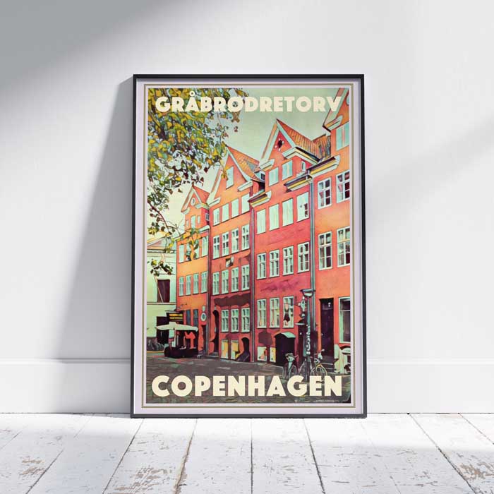 Copenhagen poster Gråbrødretorv | Denmark Travel Poster by Alecse