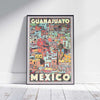 Affiche Guanajuato | Affiche de voyage vintage du Mexique par Alecse