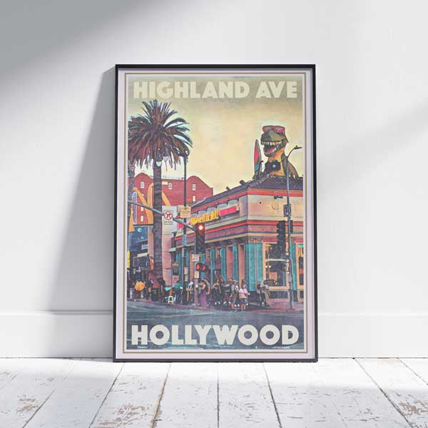 Los Angeles Poster Highland & Hollywood | California Travel Poster by Alecse