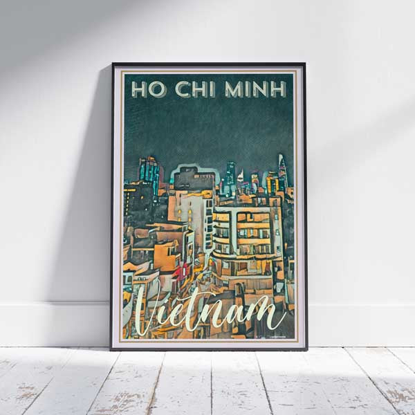 Ho Chi Minh poster Panorama | Vietnam Gallery Wall Print of Saigon by Alecse