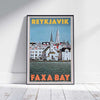 Affiche de Reykjavic Baie de Faxa | « Affiche de voyage en Islande » par Alecse