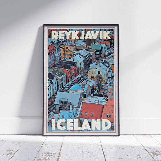 Affiche Reykjavic | « Affiche de voyage en Islande » par Alecse