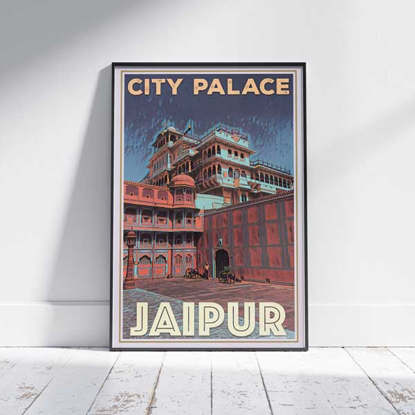 Jaipur Poster City Palace by Alecse | India Gallery Wall Print by Alecse